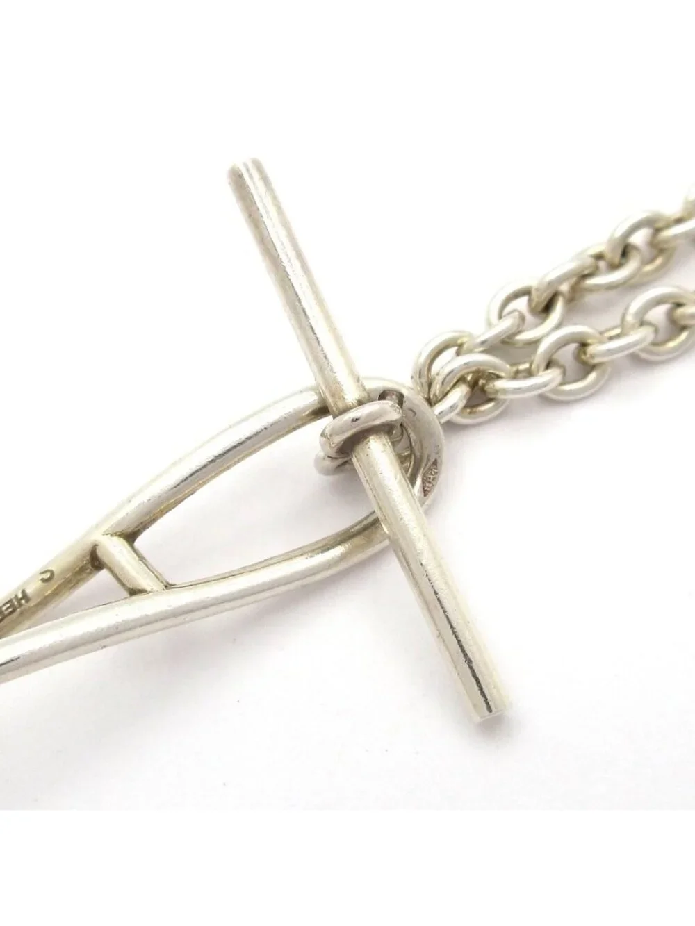 Hermes Necklace Chaine D'ancre Twist Silver Long
